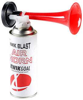 2004 Ford F-150 - An air horn with a red horn attached to a pressurized can.