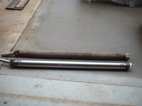 1970 Ford Torino - A comparison of a used driveshaft next to a newly polished or replaced one.
