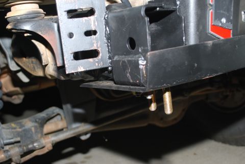 1996 Ford Bronco - Undercarriage view shows frame modifications and suspension components.