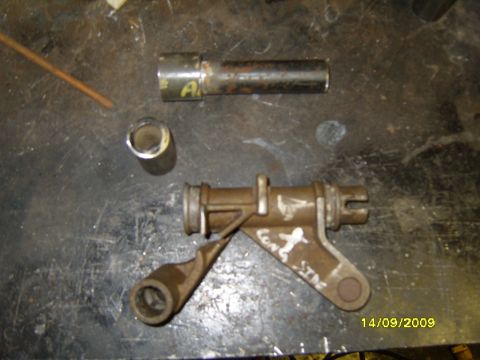 1989 Ford Bronco - Automotive part with handwritten markings, photographed on a workbench in 2009.