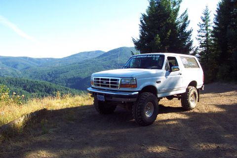 1996 Ford Bronco - Pacific Northwest Bronco. Feeling Right at Home on Top of Back to Back in Tillamook State Forest, OR(8/18/2002)