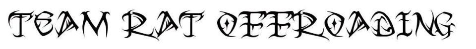TEAM RAT OFFROADING club sticker artwork in black gothic lettering on white