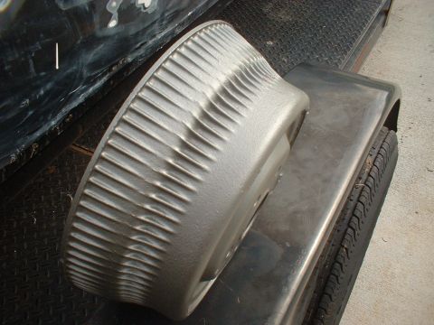 1971 Ford Ranchero - NOS '63 Ford Hi-Po rear brake drum (cast iron). 11" x 2 1/2" shoe, drum is 5" deep x 14" diameter. C3AZ-1126-B.