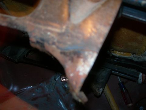1984 Ford Bronco - Right side front seat mount was welded in the past. This is the left one and it too is broken.