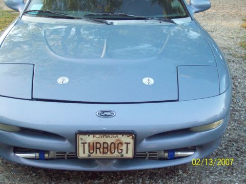 1995 Ford Probe - new front shot of the car with the new rare fortier hood and the nitrous express intercooler spray bar system