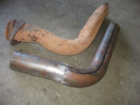1995 Ford Bronco - Comparison of a used exhaust Y-pipe and a newly fabricated one.