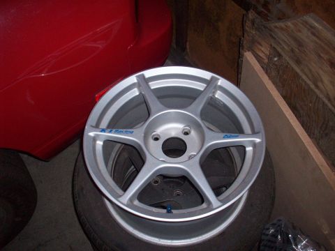 1992 Nissan 240SX - A K1 Racing wheel is shown, with blue lettering visible on the spokes.