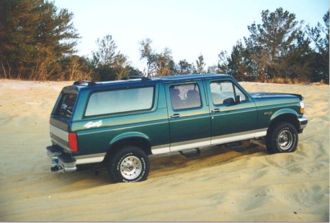 1996 Ford C-150 (Centurion Conversions) - Playing in the dunes up the street.