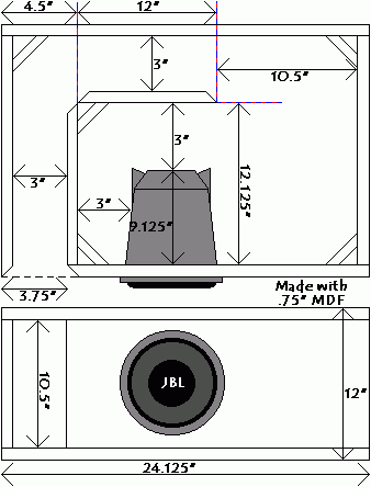 2006 Ford E350 - Box design I started with on my JBL W10GTi.
