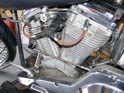 1988 Suzuki Samurai - This is a close-up view of a motorcycle's engine, highlighting its mechanical components and wiring.