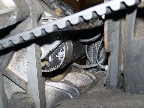 1988 Suzuki Samurai - Close-up view of an engine component with visible part numbers and text.