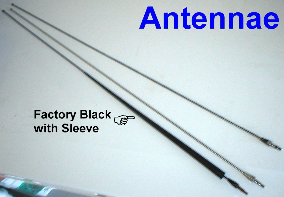 80-96 Antennae; upper 2 are stainless; lower is factory powdercoated with sleeve