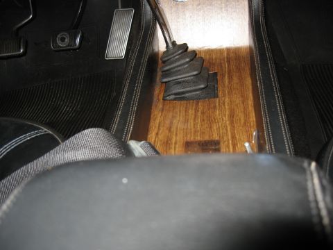 1968 Shelby GT500 - Interior view of a 1968 Shelby GT500, showing the center console and shifter.