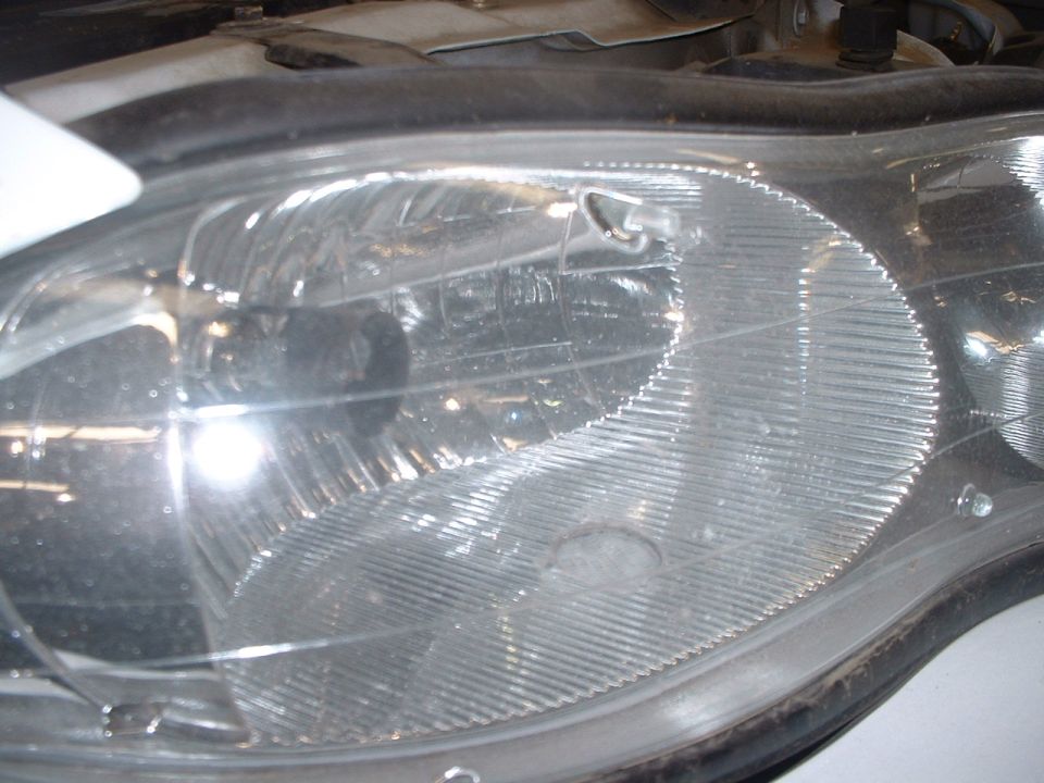 Strobe hole in headlight.
