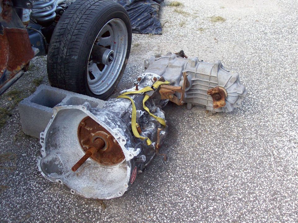 Transmission and wheel assembly on asphalt
