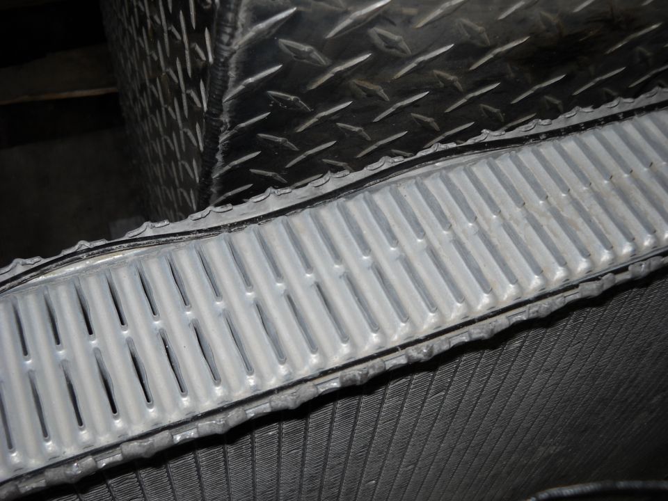 Radiator fins and diamond plate metal