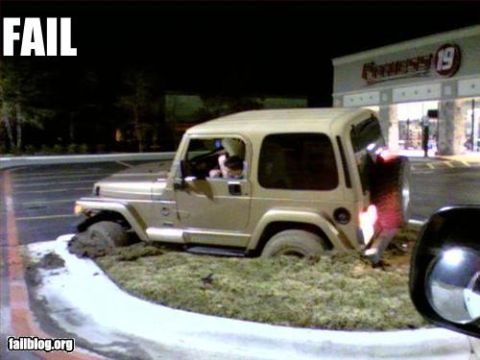 1993 Ford Bronco - This Jeep is stuck in the grass, proving that not all off-road adventures end well.