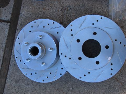 1973 Ford Ranchero - These performance brake rotors are ready for installation on a vehicle.