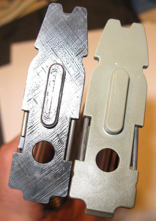 Two metal parts compared, machined aluminum vs finished casting