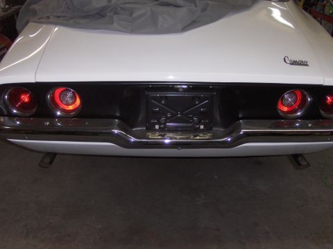 1970 Chevrolet Camaro - Rear view of a 1970 Chevrolet Camaro showing its distinctive taillights and chrome bumper.