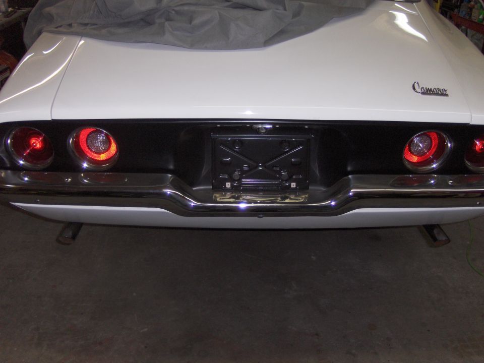 1970 Chevrolet Camaro rear with chrome bumper and round taillights