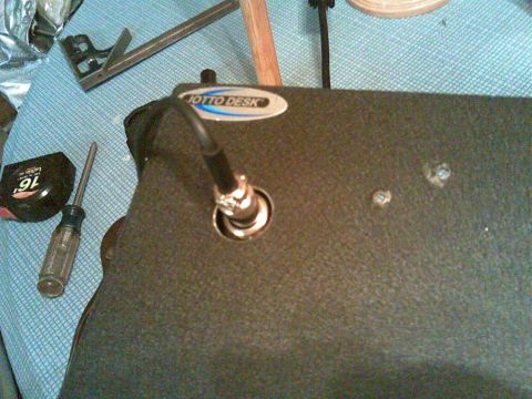 2003 Ford Crown Victoria - rather than get a different radio i just blew a hole through the side of the console and disabled the threaded retainer ring so the mic is…