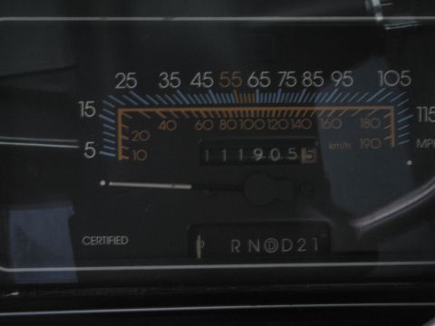 1991 Ford LTD Crown Victoria - The odometer shows 111,905.5 miles on this vehicle's dashboard.