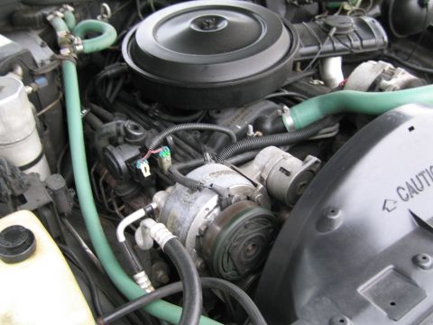 1991 Ford LTD Crown Victoria - The engine bay contains various components, including hoses, belts, and the air intake system.