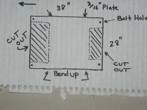 1995 Ford Bronco - Diagram of the H cut needed