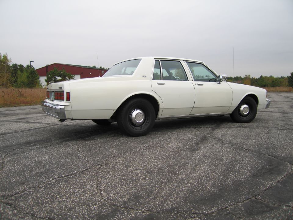 White 1991 Chevrolet Caprice sedan, rear three-quarter view