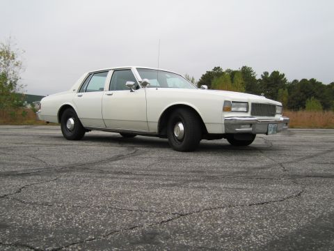 1991 Ford LTD Crown Victoria - This white sedan, likely from the early 1980s, is shown from a 3/4 front angle on a paved surface.
