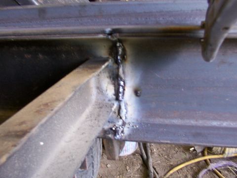 1900 Ford C-350 (Centurion Conversions) - Close-up view of a welded metal frame section, showing the details of the welding work.