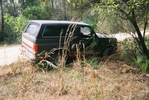 1991 Ford Bronco - Another view of crash.