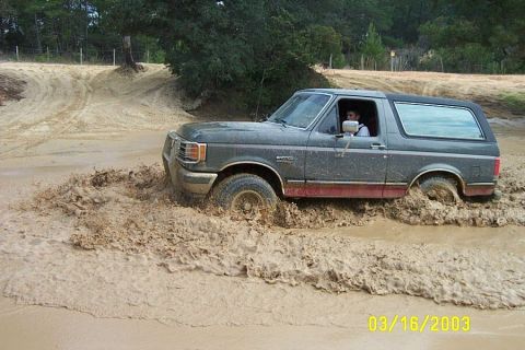 1991 Ford Bronco - In a mud hole.