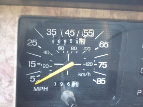 1988 Ford F-150 - The speedometer shows a speed of 25 MPH, with the odometer displaying 096XXX miles.