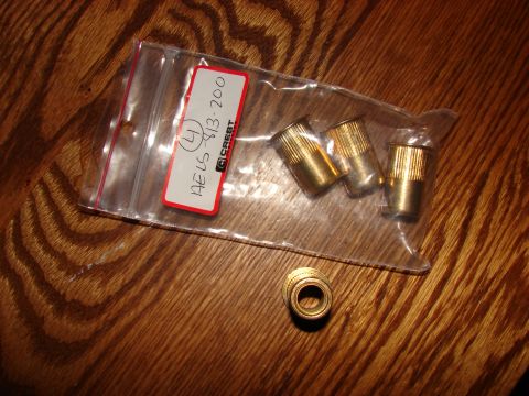 1984 Ford F-250 - Bag of brass fittings with part number AE LS-813-200 and quantity (4) visible on label.