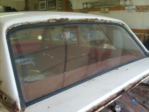 1963 Ford Galaxie - rear window trim removed.