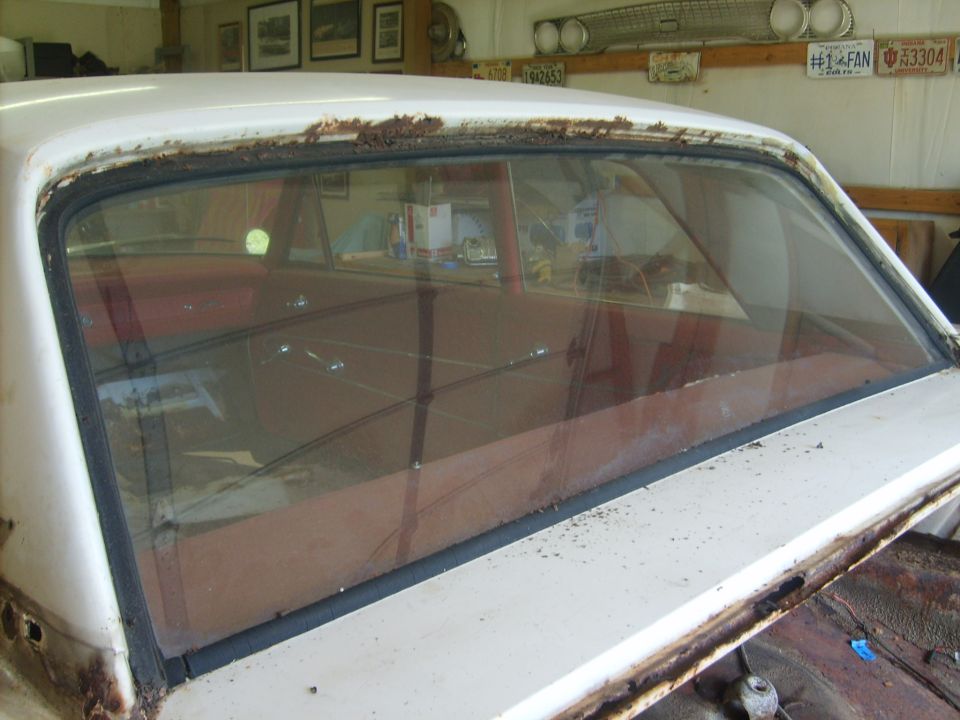 rear window trim removed.