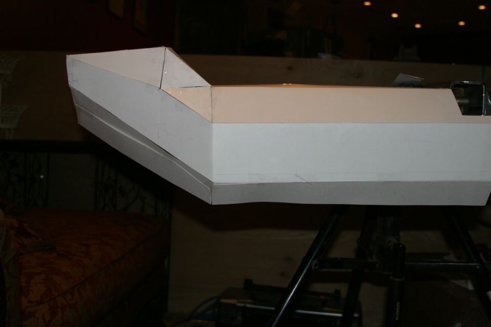 White bumper prototype on stand