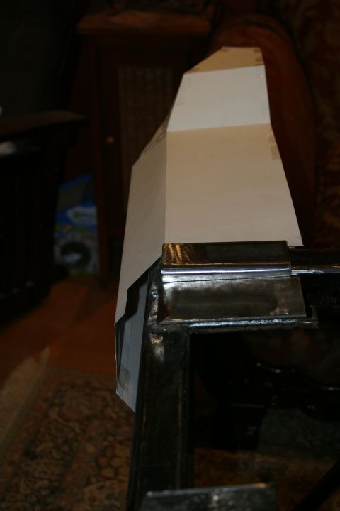 1987 Suzuki Samurai - Cardboard template on a metal frame, likely for fabricating a custom component.
