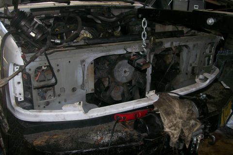 1992 Ford C-350 (Centurion Conversions) - Starting to tear down the front clip.
