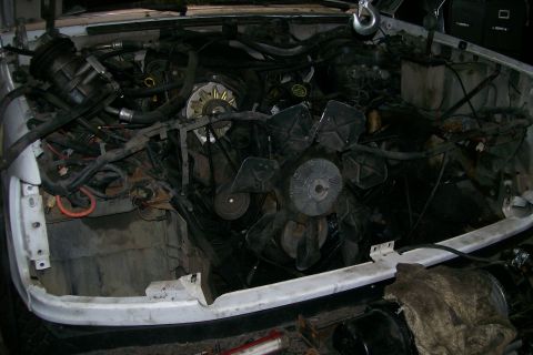 1992 Ford C-350 (Centurion Conversions) - Radiator Support removed.