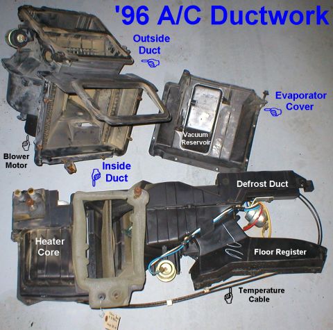 1983 Ford Bronco - A/C ducts from a '96 Bronco. Fits all '92-96 F-Series & Bronco, and all '97 Heavy Duty (old body style) with upgraded dual temperature cabl…