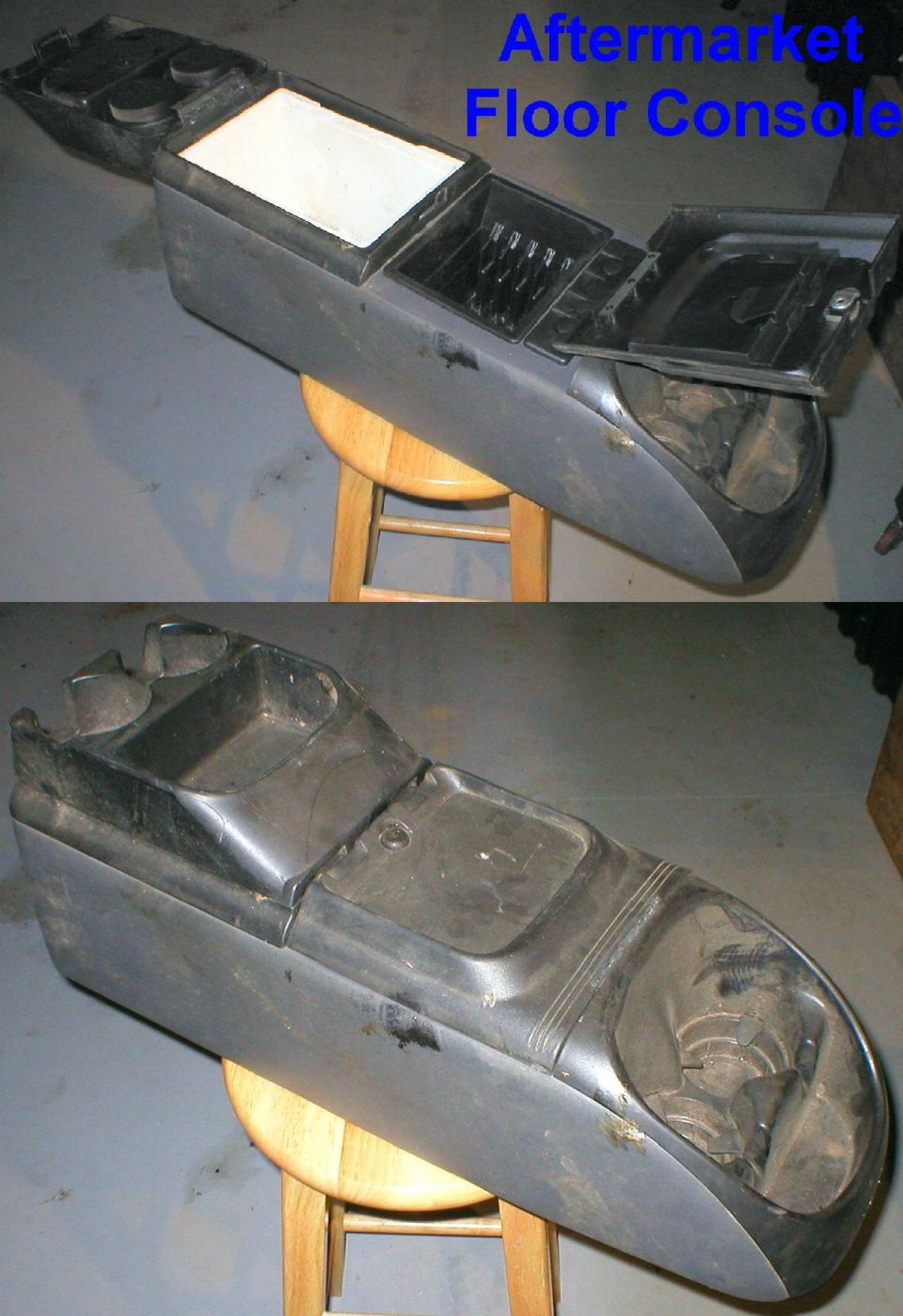 SOLD Aftermarket Floor Console 28x12x10" and 10 lbs unboxed.
