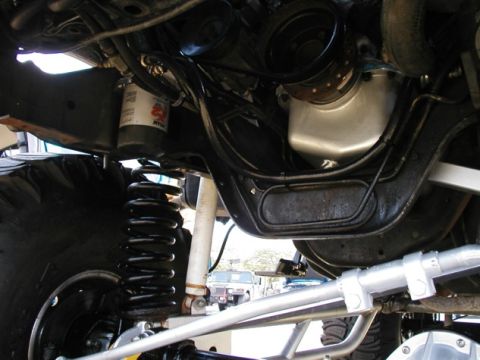 1994 Ford Bronco - Oil Filter relocated to pass side frame rail