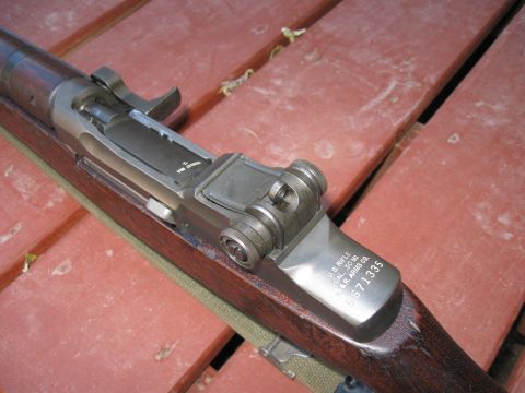 2000 Ford Crown Victoria - Close-up view of the receiver and serial number on a U.S. Rifle Cal. .30 M1.