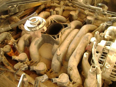 1998 Ford Crown Victoria - Engine intake manifold and alternator components shown in detail.