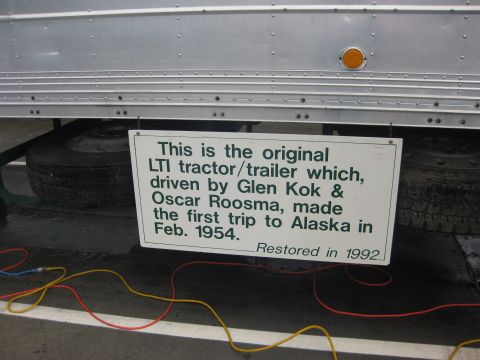 1981 Kenworth W900A - Sign on a tractor trailer states it is the original LTI, restored in 1992.