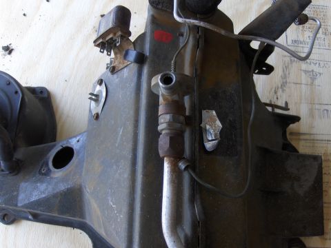 1970 Chevrolet Camaro - Close-up of a vintage heater core assembly, showing its various components and connections.