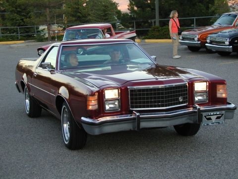 1967 Ford Ranchero - This maroon Ranchero is seen from the front, with a 1976 license plate visible.